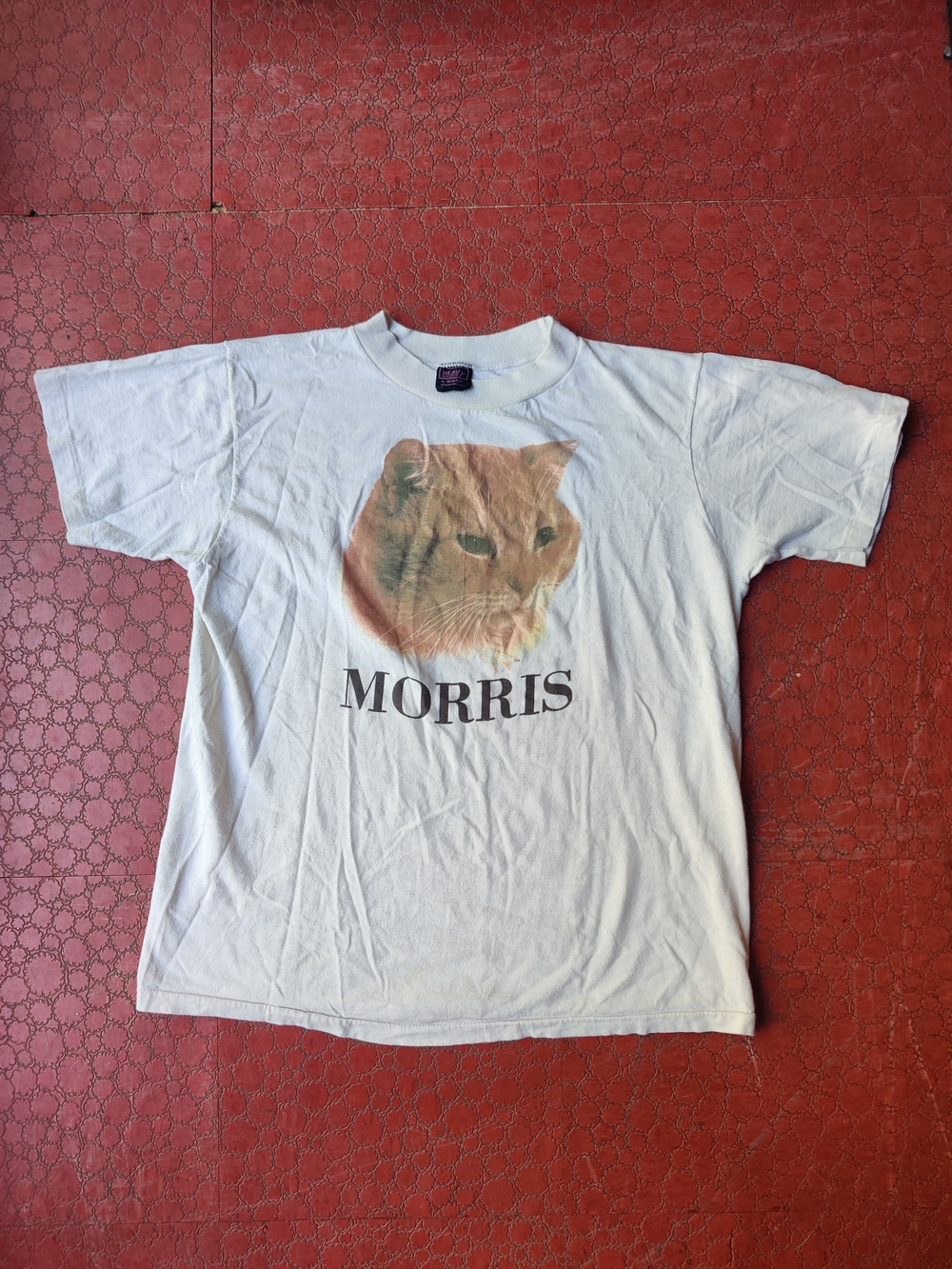 80s Morris The Cat T-Shirt M Single Stitch Soft BVD Heavy 100% Cotton Orange